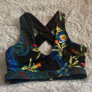Nike Black Floral Sports Bra